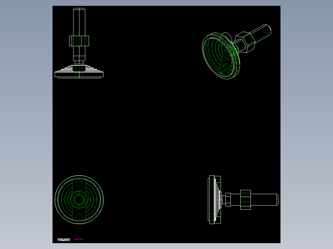 水平調整腳座(SUS製)LVF100-SUS-2D多系列多零件图纸模型