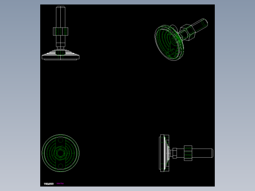 水平調整腳座(SUS製)LVF100-SUS-2D多系列多零件图纸模型