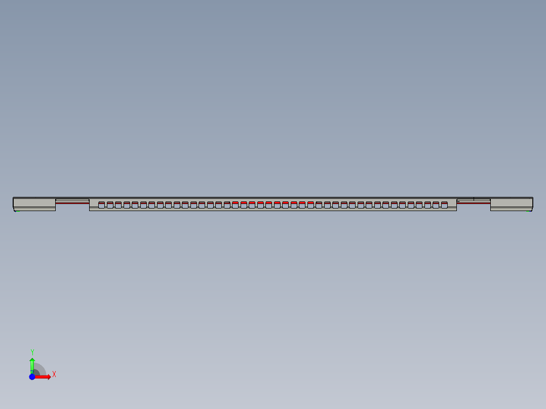 冲压薄铝板电脑键盘外壳铣外形+内腔避位程序模型前视图