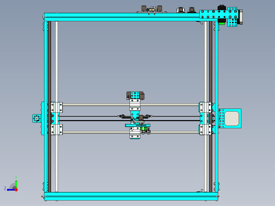 XY平面绘图仪（UG设计）右视图