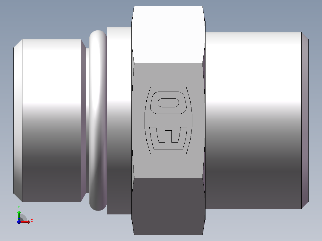 美制O圈密封接头、1DO-24-10前视图