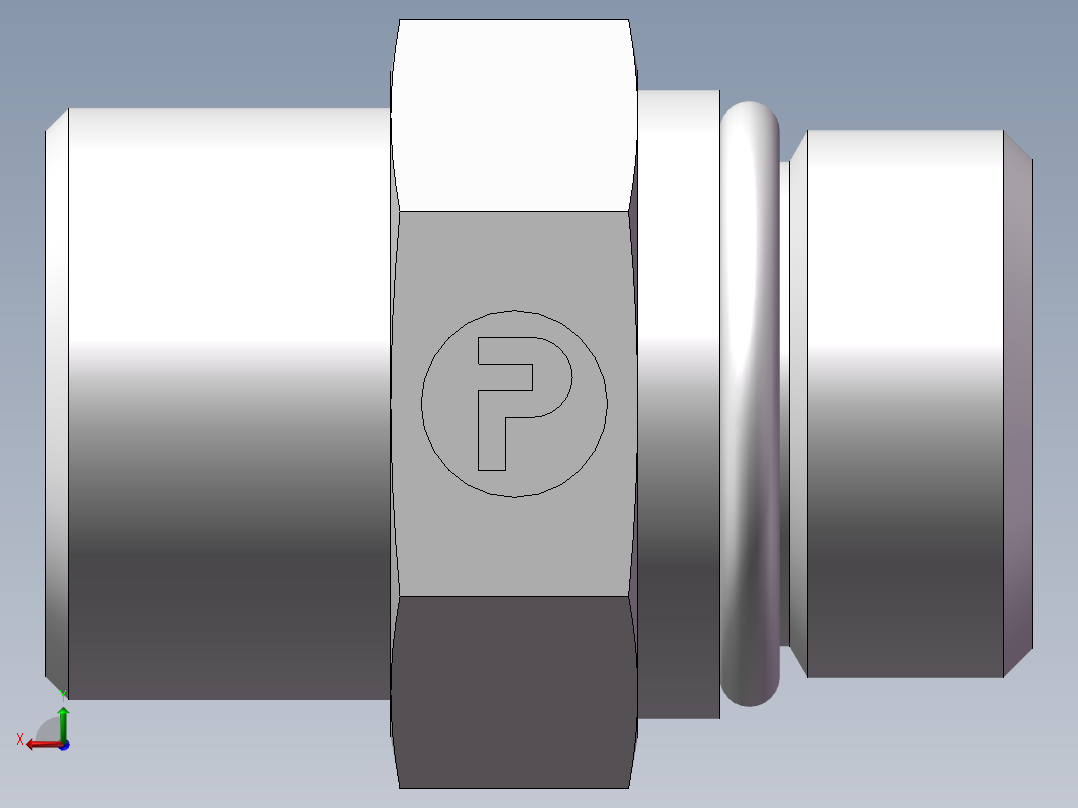美制O圈密封接头、1DO-24-10后视图