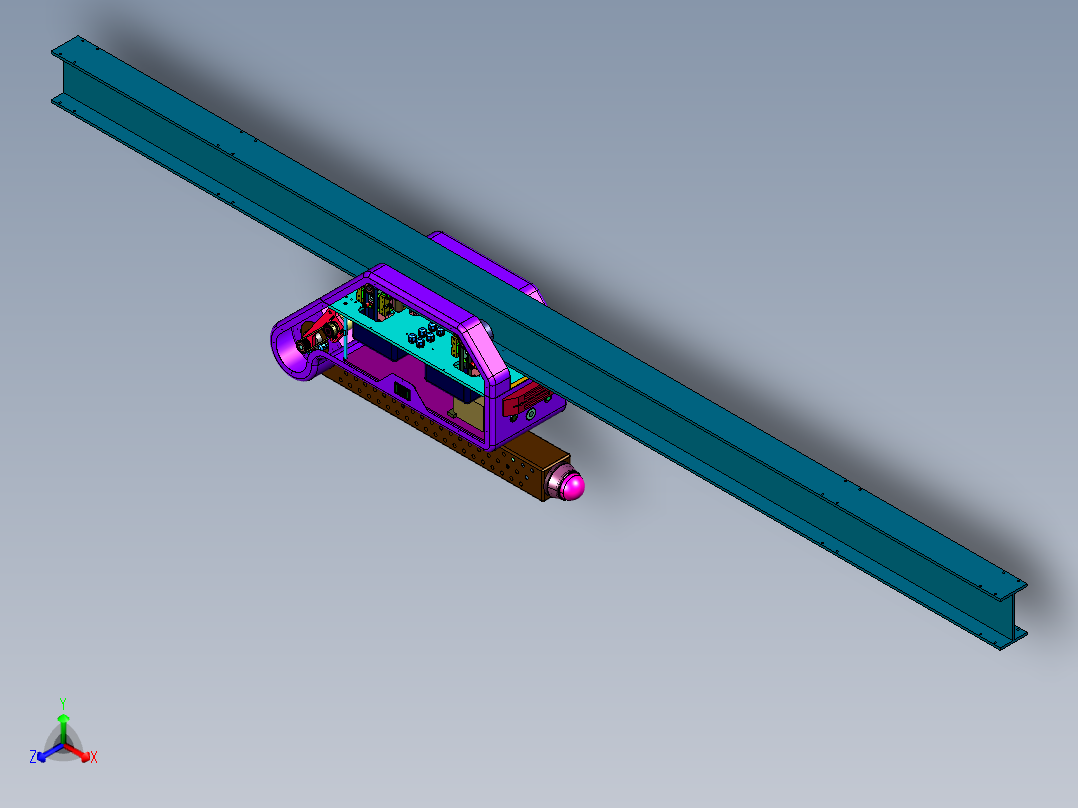 工字钢活动式取电自行小车