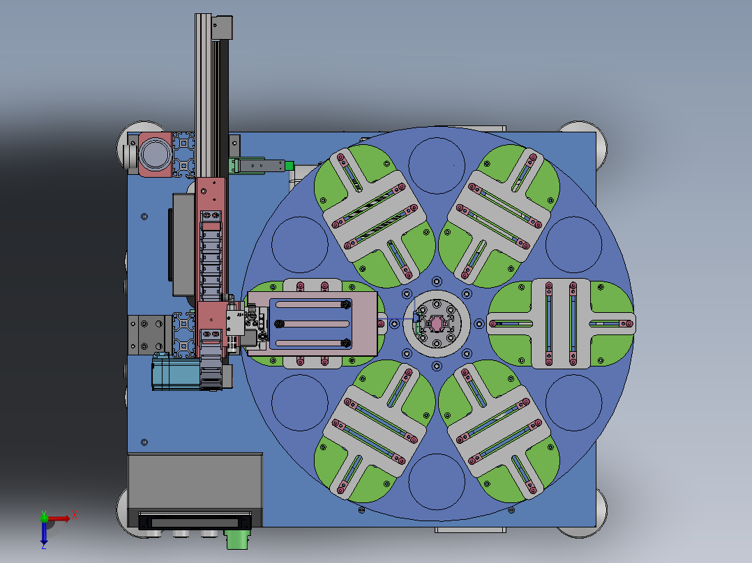 转盘式供料机构俯视图