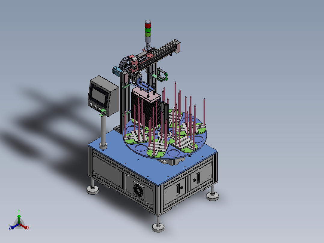 转盘式供料机构正等轴测图