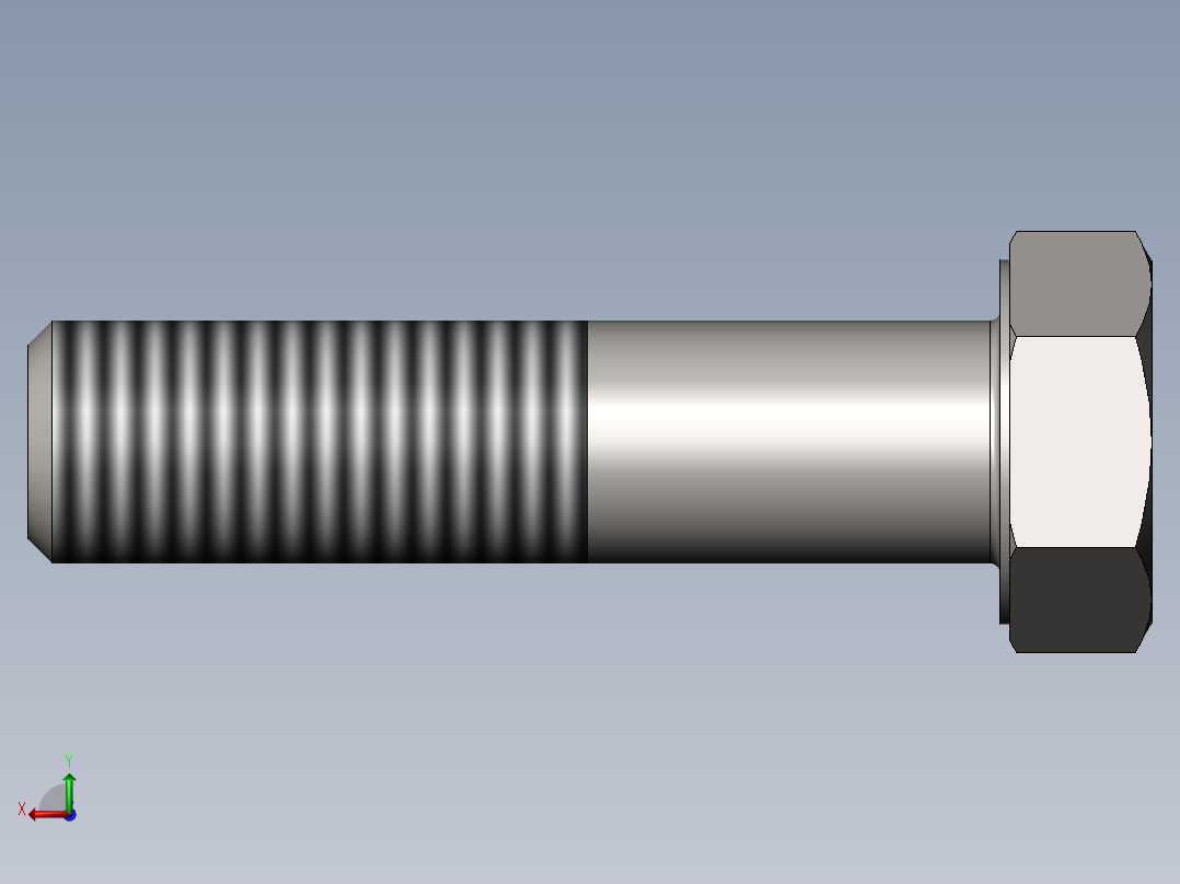 GB／T5780-2000六角头螺栓C级M20×80后视图
