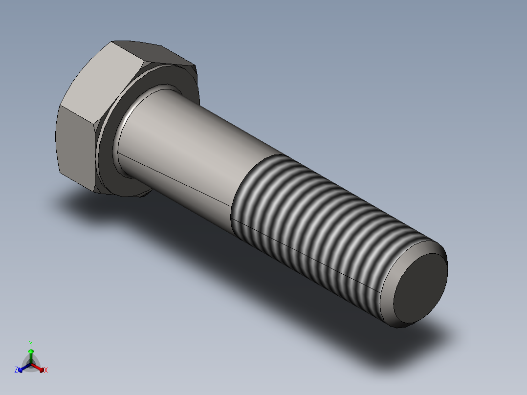 GB／T5780-2000六角头螺栓C级M20×80正等轴测图