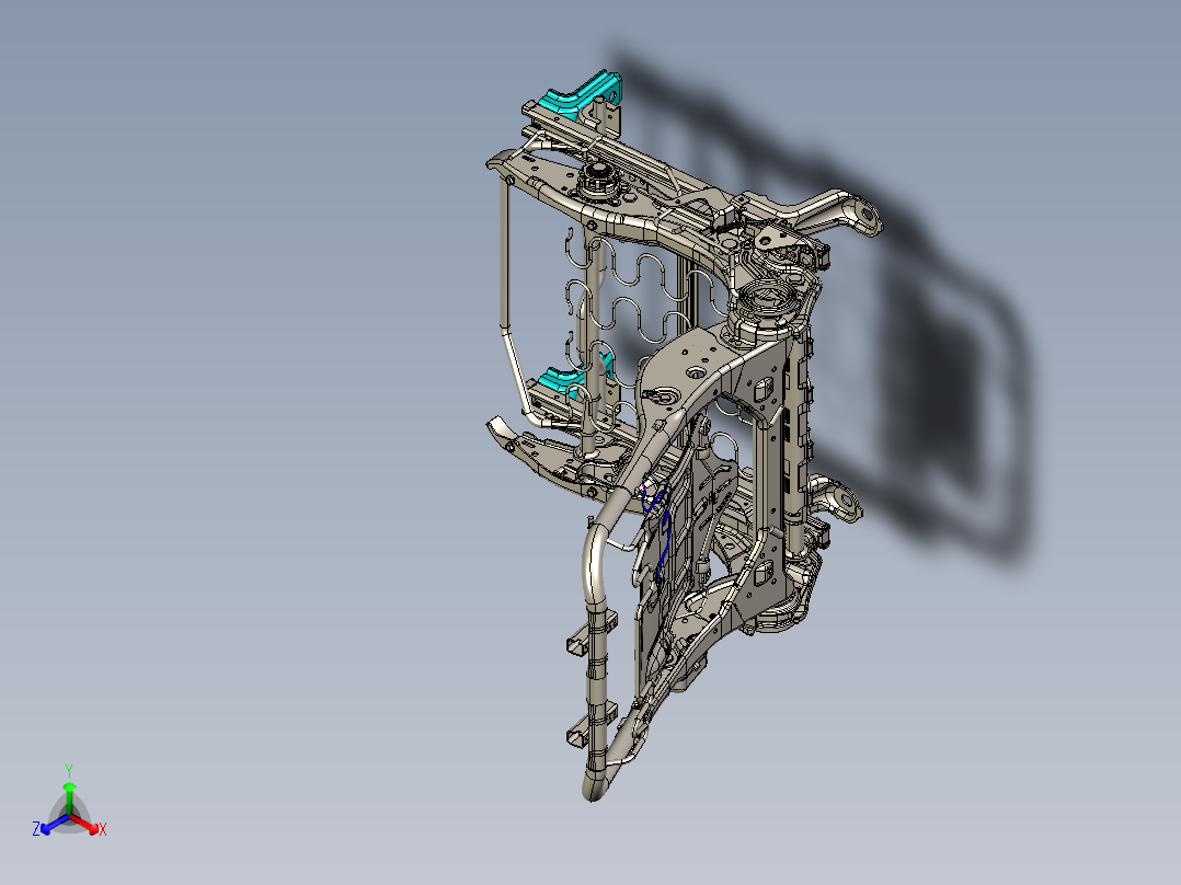 汽车座椅框架详细3D图纸