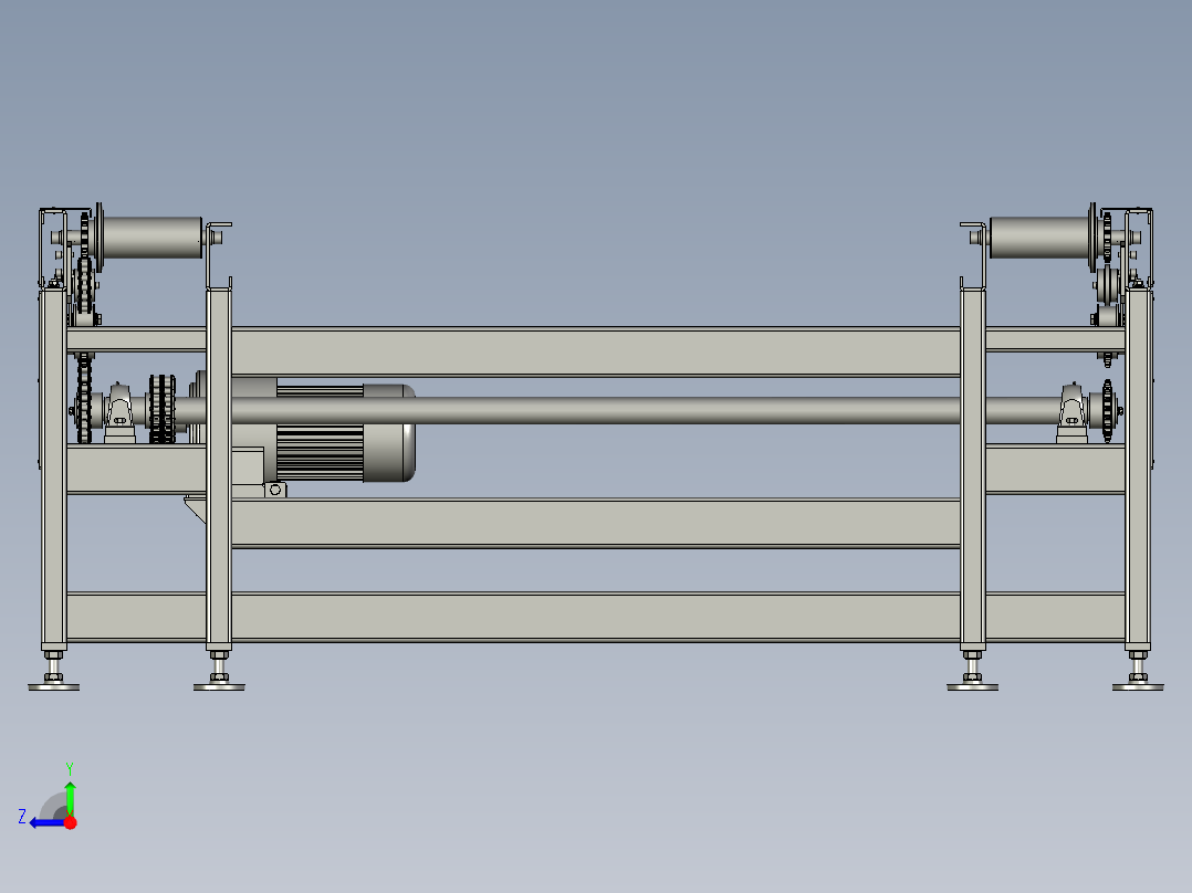 钢板预处理线送进辊道右视图