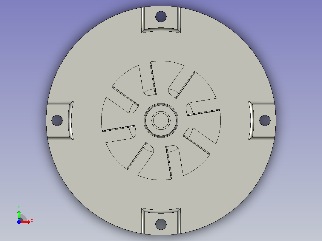 马达散热风叶组合前视图