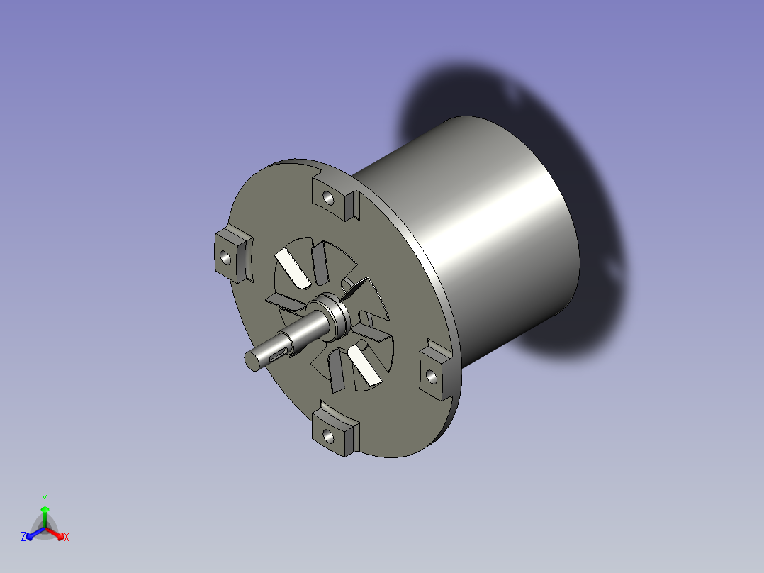 马达散热风叶组合正等轴测图