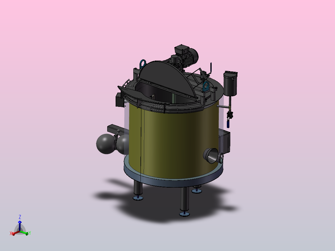 A12 250升容量搅拌罐模型主视图