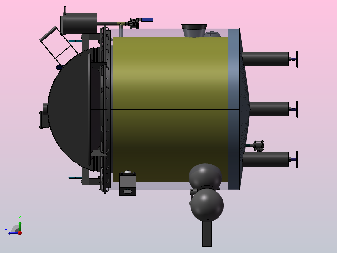 A12 250升容量搅拌罐模型右视图