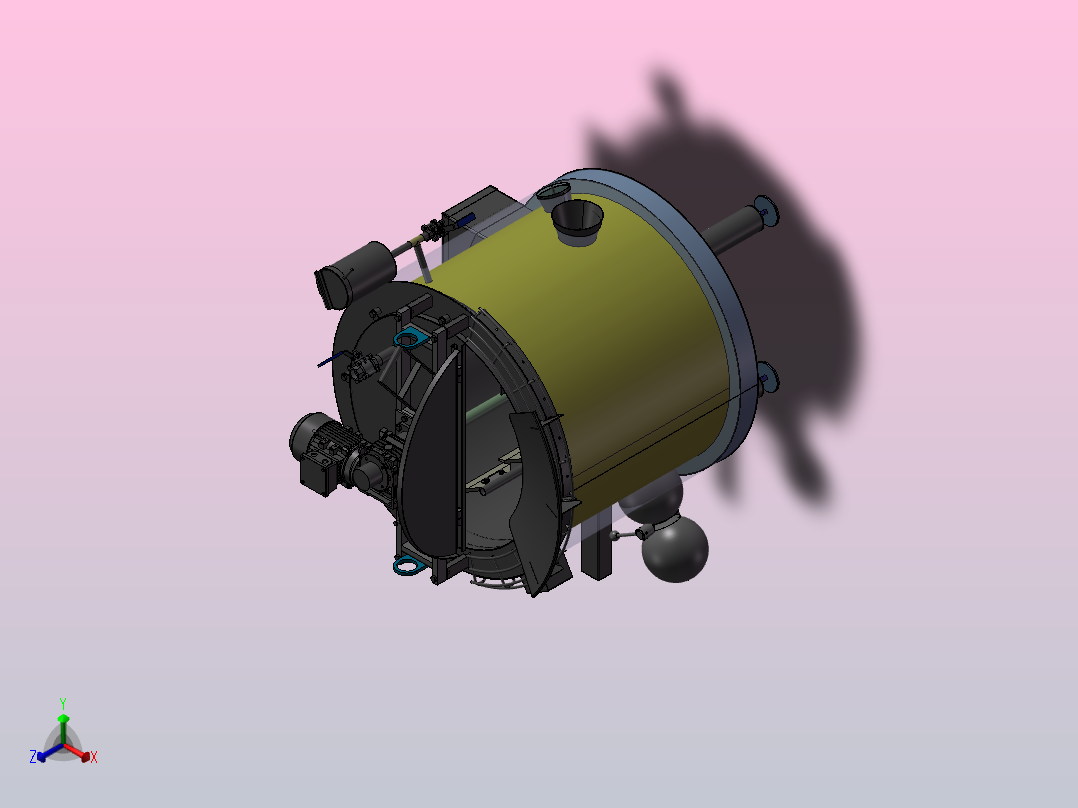 A12 250升容量搅拌罐模型正等轴测图