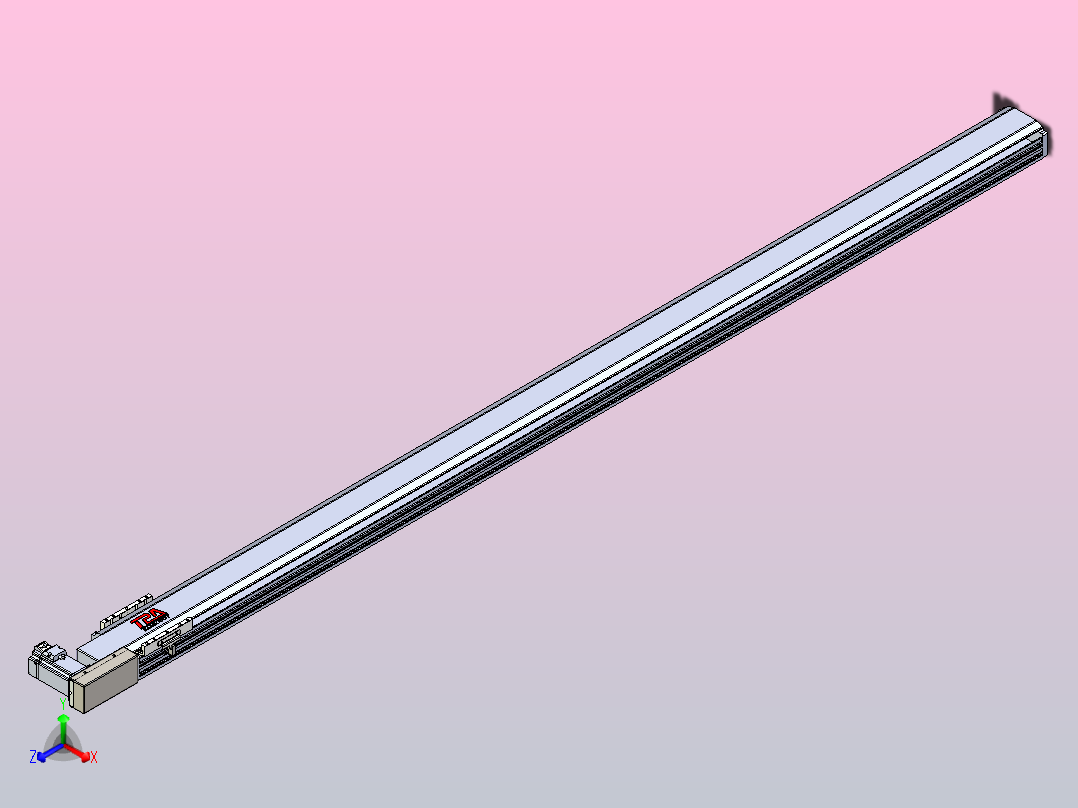 皮带直线轴半封闭可选导轨TPA-HNB-120D-110-L2250-MR-C-P40-N3正等轴测图