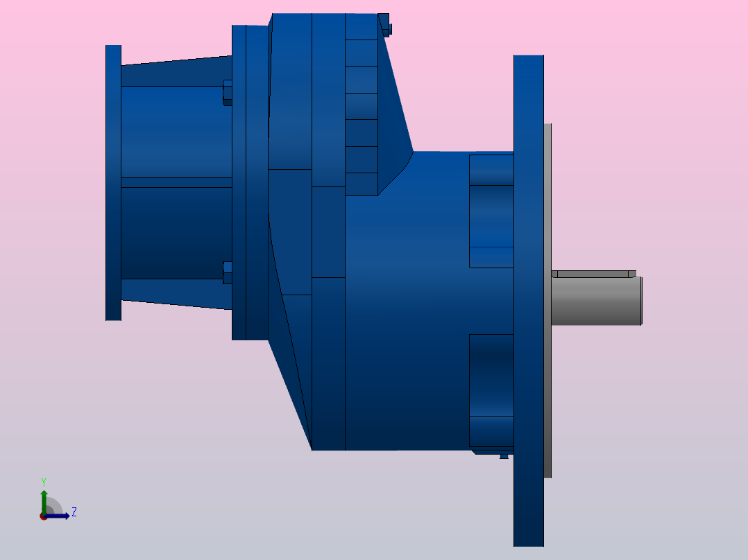 RXF67ZP斜齿轮减速机RXF67-1.6-M1-P63-Φ250左视图