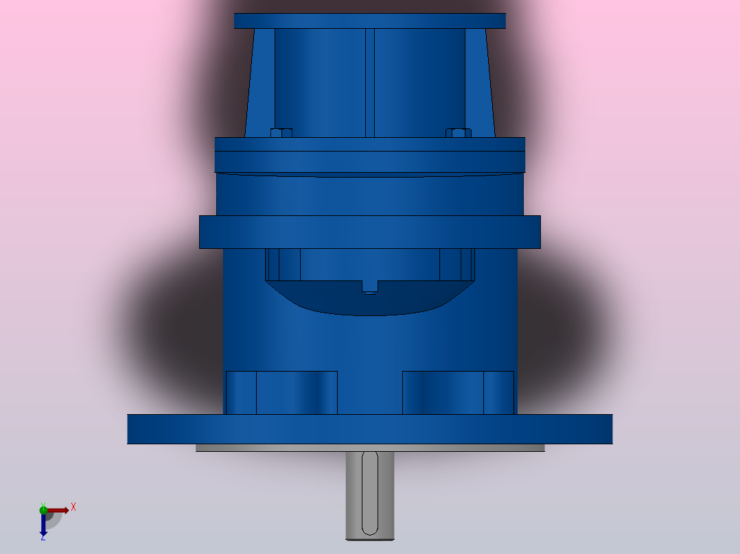 RXF67ZP斜齿轮减速机RXF67-1.6-M1-P63-Φ250俯视图