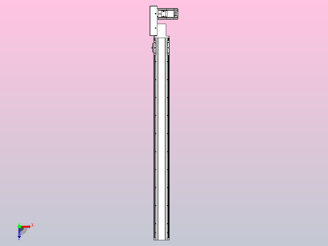 皮带直线轴半封闭可选导轨TPA-HNB-85D-90-L950-MR-Y-P20-N3俯视图