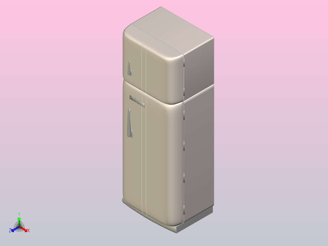 复古风格”冰箱主视图