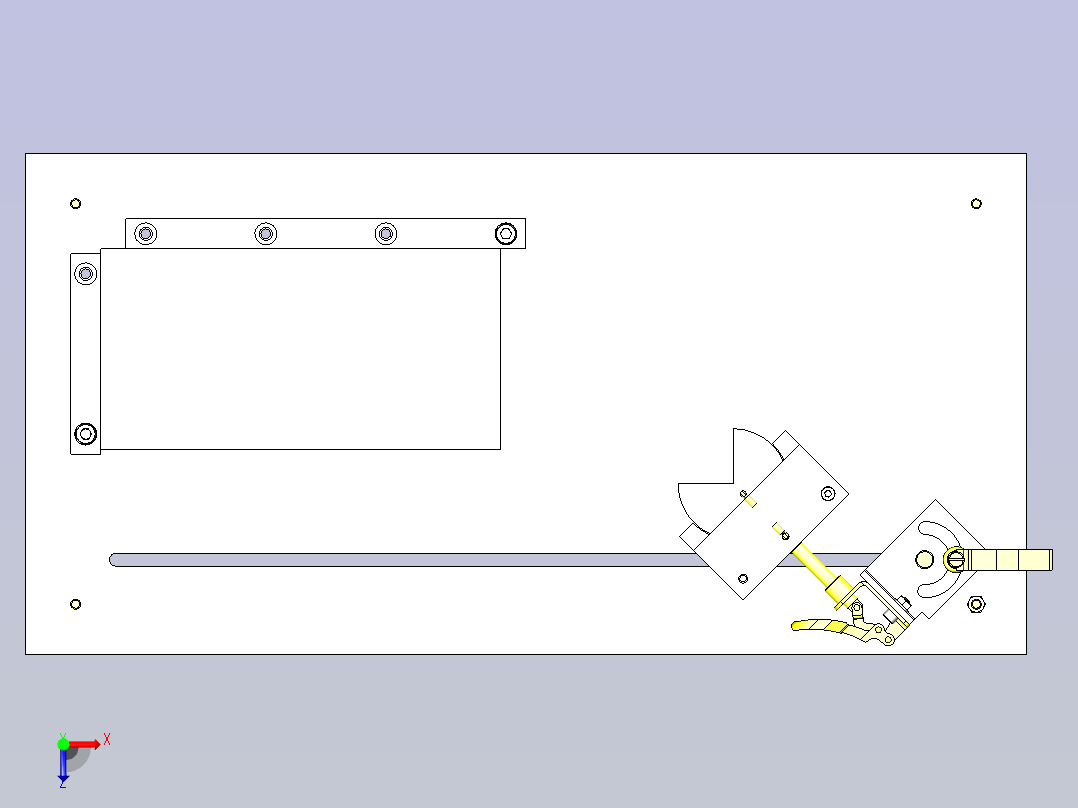 一款带调整夹紧角度的夹具3D图纸俯视图
