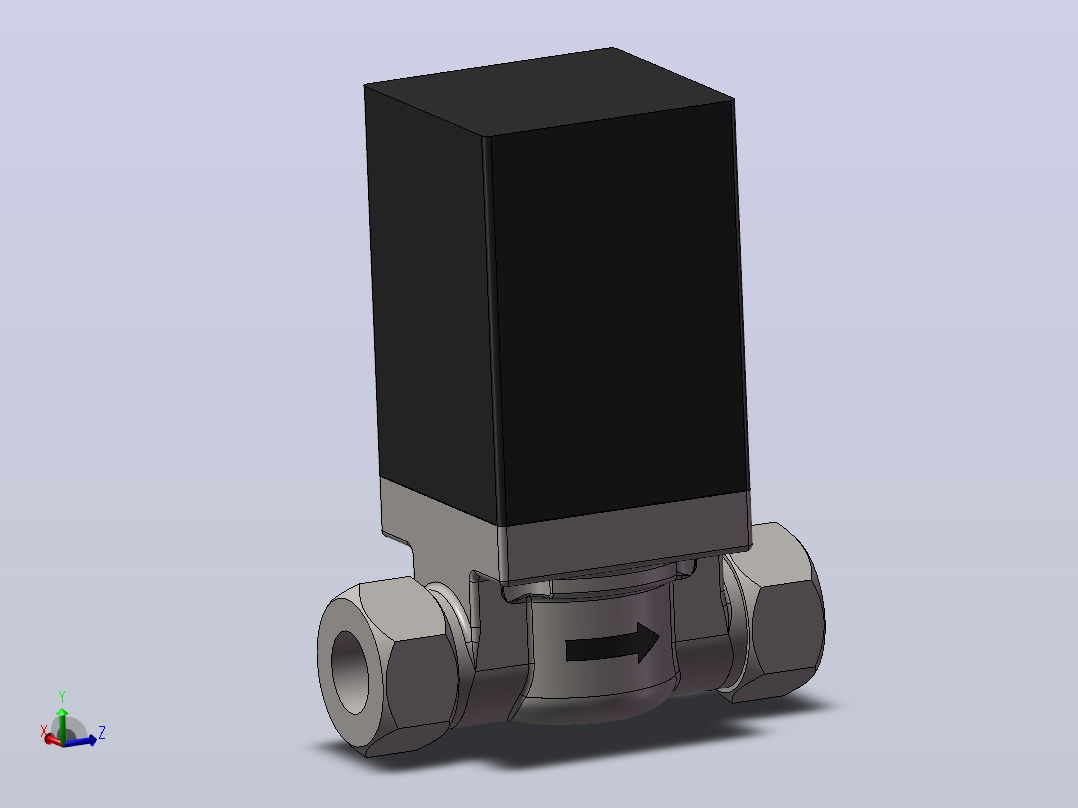 电磁阀3D模型主视图