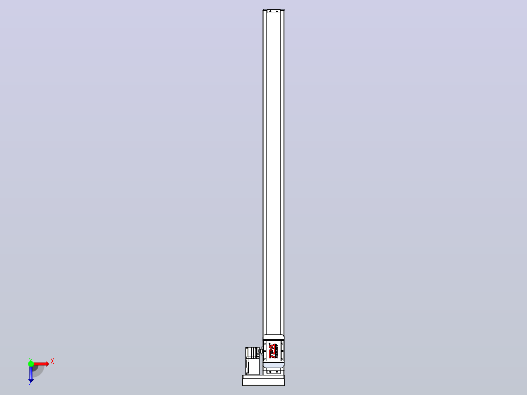 滚珠丝杠直线轴带导轨全封闭TPA-HCR-65S-1610C-L950-ML-Y-P10-N3俯视图