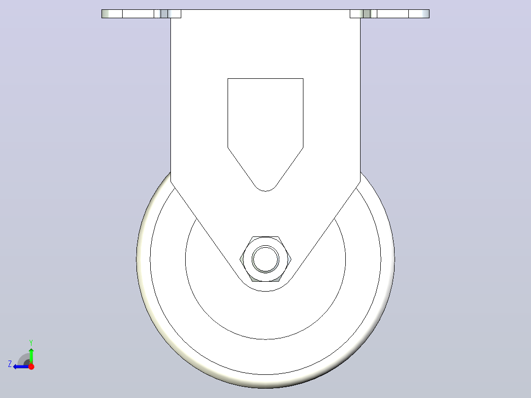 脚轮CKQ01-D75-PB右视图