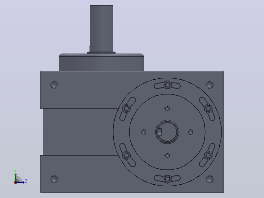 高速精密间歇分割器3D模型Solidworks设计左视缩略图