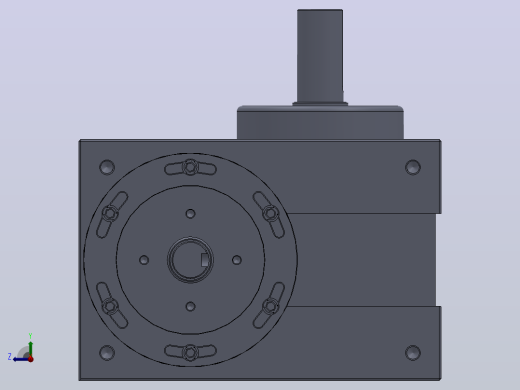 高速精密间歇分割器3D模型Solidworks设计右视缩略图