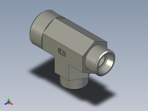 EO管接头三通异径管TR22 15 15LCFX.igs