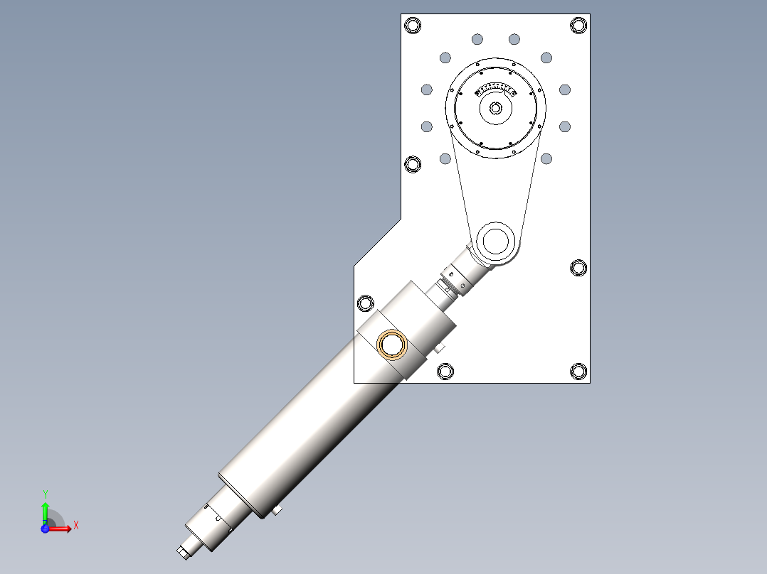 BQ2200 液控蝶阀执行机构(蓄能式)3D模型前视图