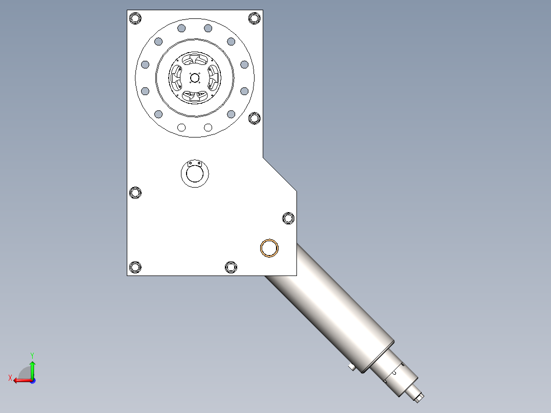 BQ2200 液控蝶阀执行机构(蓄能式)3D模型后视图