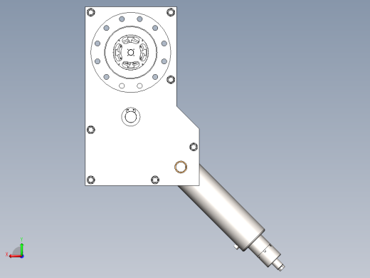 BQ2200 液控蝶阀执行机构(蓄能式)3D模型后视缩略图