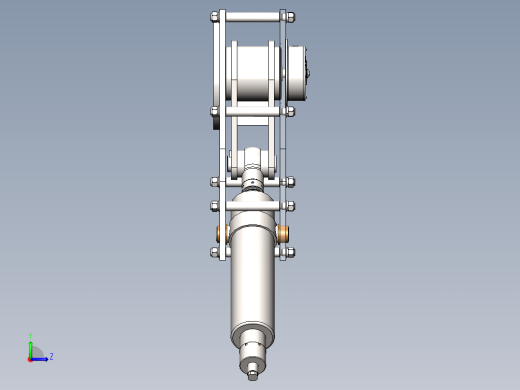 BQ2200 液控蝶阀执行机构(蓄能式)3D模型左视缩略图
