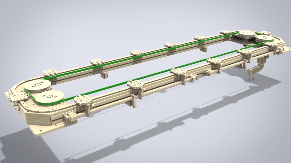 环形导轨线 自动化流水线3D模型