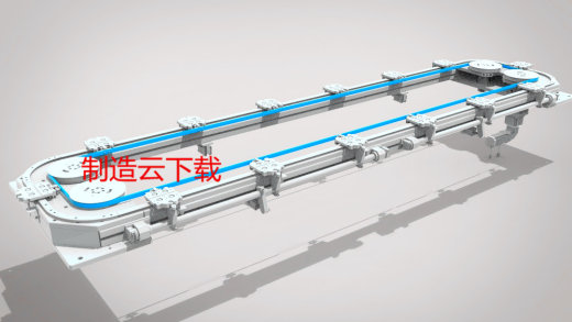 环形导轨线 自动化流水线3D模型缩略图
