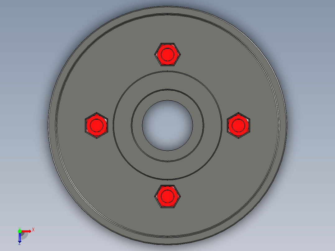 链板被动轮3D模型俯视图
