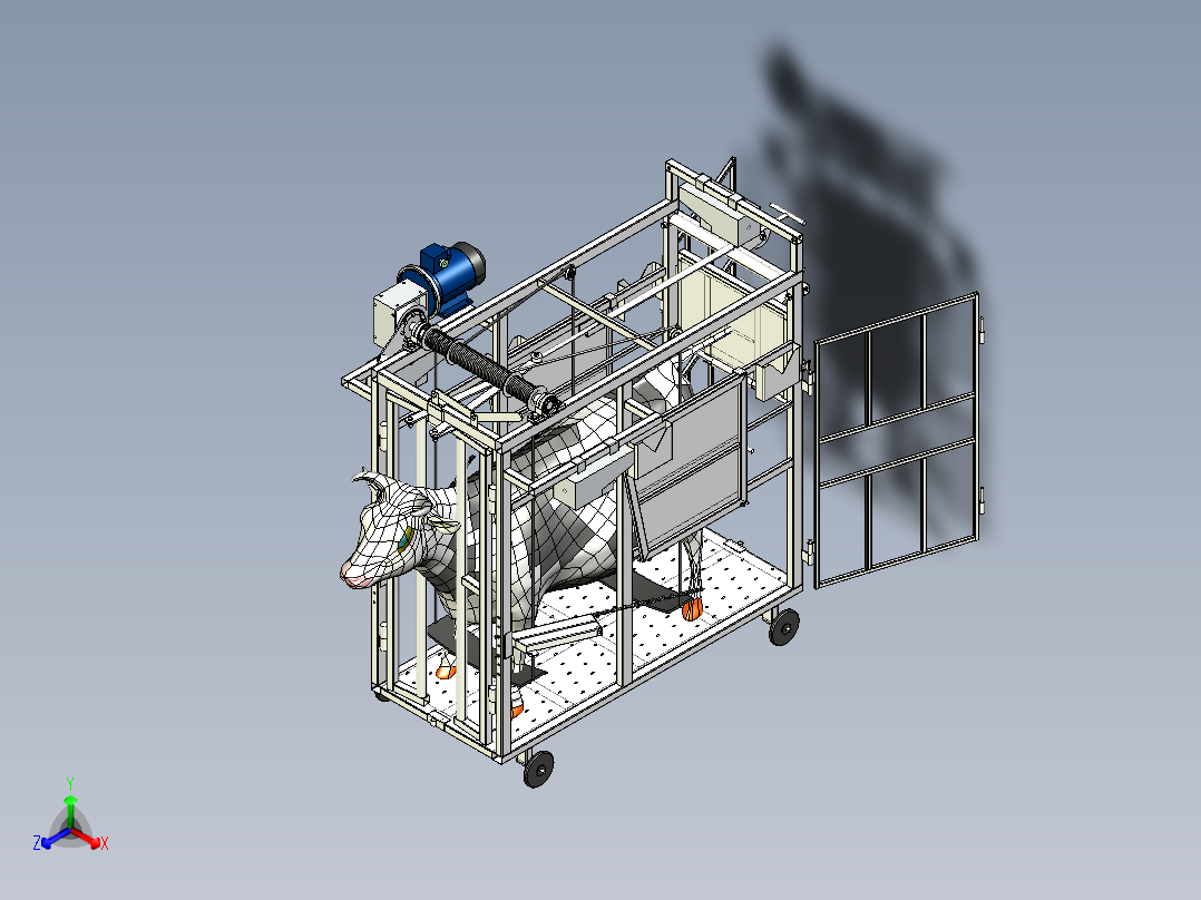 牛蹄自动处理机3D图纸 IGS格式