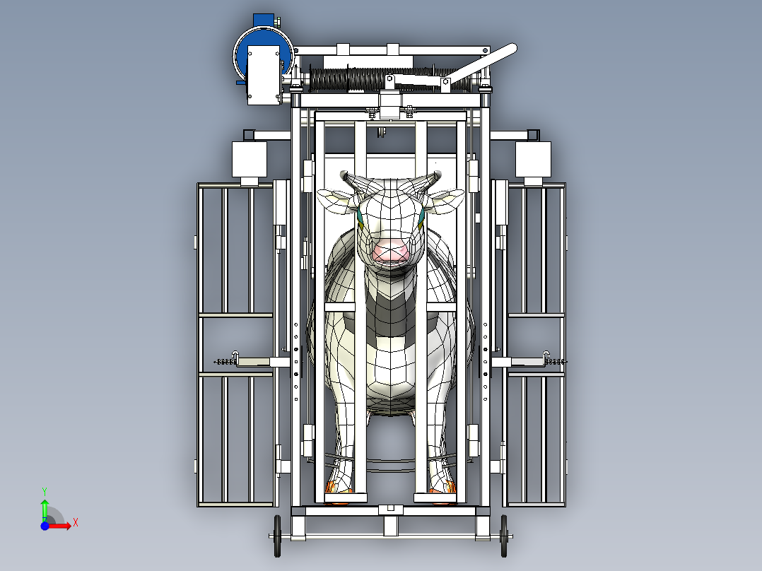 牛蹄自动处理机3D图纸 IGS格式前视图