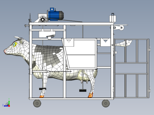 牛蹄自动处理机3D图纸 IGS格式右视缩略图