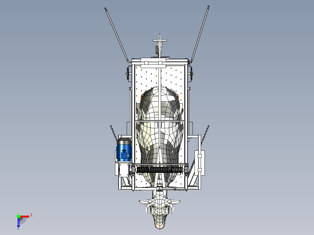 牛蹄自动处理机3D图纸 IGS格式俯视图