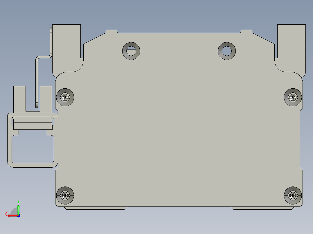 直线滑台模组二维三维图后视图