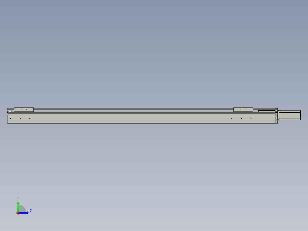 直线滑台模组二维三维图左视图