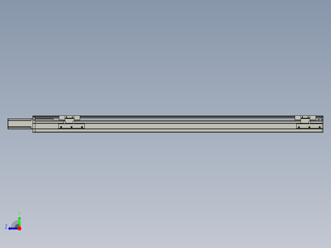 直线滑台模组二维三维图右视图
