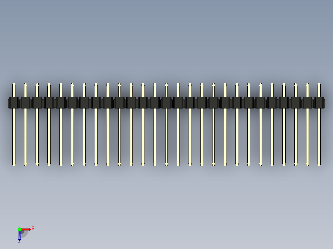彩色公头100mil（2.54mm）系列-DS1021_black_3x27p_100mil_Type5_rev1.0俯视图