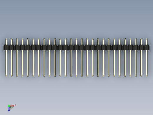 彩色公头100mil（2.54mm）系列-DS1021_black_3x27p_100mil_Type5_rev1.0俯视缩略图