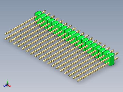 彩色公头100mil（2.54mm）系列-DS1021_green_2x18p_100mil_Type19_rev1.0
