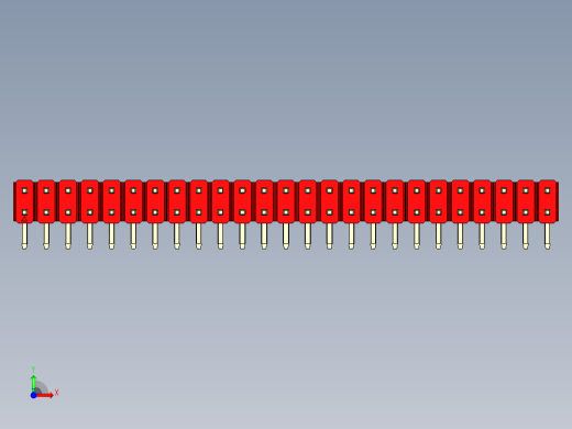 彩色公排针 100mil 2.54mm 系列-DS1022_red_2x25p_100mil_TypeD_rev1.0前视缩略图
