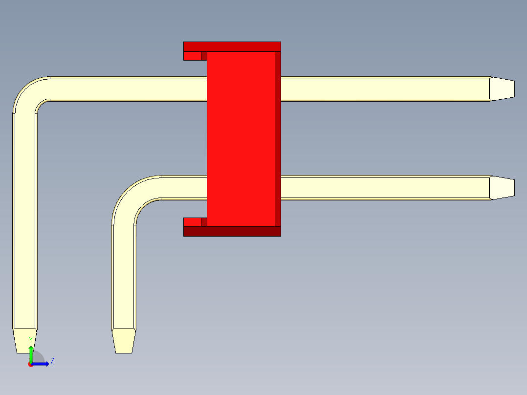 彩色公排针 100mil 2.54mm 系列-DS1022_red_2x25p_100mil_TypeD_rev1.0左视图