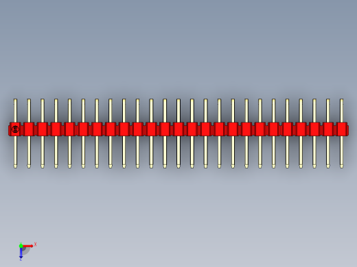 彩色公排针 100mil 2.54mm 系列-DS1022_red_2x25p_100mil_TypeD_rev1.0俯视缩略图